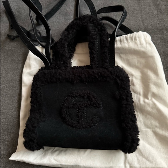 Ugg Small Telfar Shopping tote Bag  black with extended straps and dust bag - Picture 2 of 5